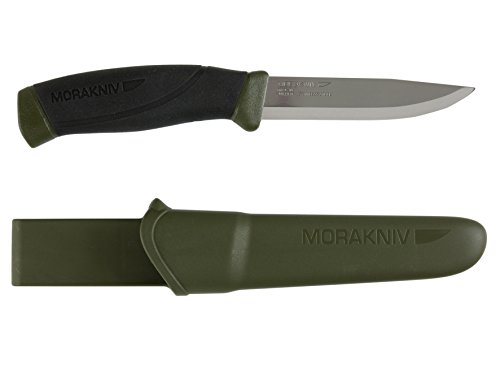 Morakniv Companion Fixed Blade Outdoor Knife with Sandvik Stainless Steel Blade, 4.1-Inch, Military Green Morakniv Companion Fixed Blade Outdoor Knife with Sandvik Stainless Steel Blade, 4.1-Inch, Military Green