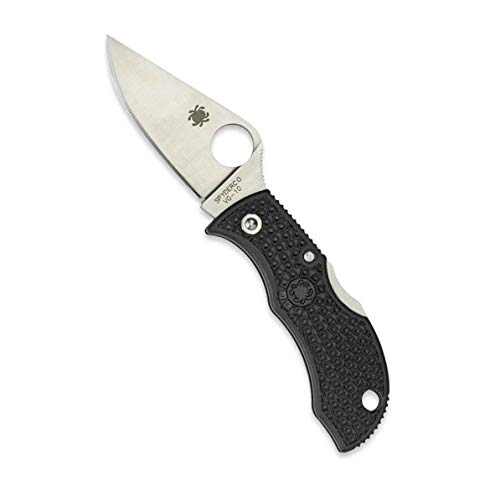 Spyderco Manbug Lightweight Folding Knife - Black FRN Handle with PlainEdge, Full-Flat Grind, VG-10 Steel Blade and Back Lock - MBKP Spyderco Manbug Lightweight Folding Knife - Black FRN Handle with PlainEdge, Full-Flat Grind, VG-10 Steel Blade and Back Lock - MBKP