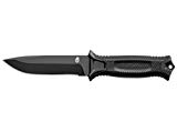 Gerber StrongArm 420 High Carbon Stainless Steel Fixed Blade Survival Tactical Knife with Molle Compatible Multi-Mount Sheath - Fine Edge - Black (30-001038)