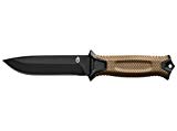 Gerber StrongArm 420 High Carbon Stainless Steel Fixed Blade Survival Tactical Knife with Molle Compatible Multi-Mount Sheath - Fine Edge - Coyote Brown (30-001058)