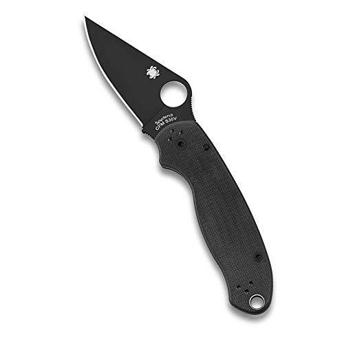 Spyderco Para 3 Folding Knife - Black G-10 Handle with Full-Flat Grind, CPM S30V Steel Blade and Compression Lock (Black Stainless Steel - PlainEdge) Spyderco Para 3 Folding Knife - Black G-10 Handle with Full-Flat Grind, CPM S30V Steel Blade and Compression Lock (Black Stainless Steel - PlainEdge)