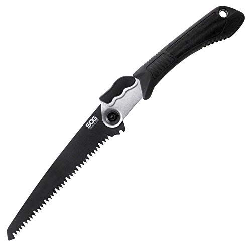 SOG Folding Saw - Wood Saw, Hand Saw, Pruning Saw and Camping Saw with 8.25 Inch Removable Blade and Compact Sheath for Foldable Saw (F10N-CP)