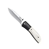 CRKT M4-02 EDC Folding Pocket Knife: Assisted Opening Everyday Carry, Satin Blade, Thumb Stud, Liner Lock, G10 Bolster, White Bone Handle, Pocket Clip