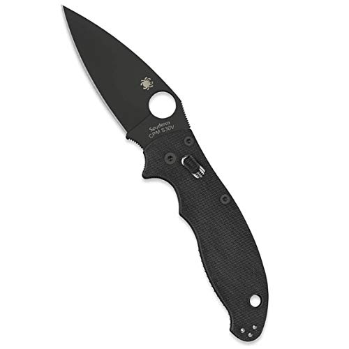 Spyderco Manix 2 Signature Folding Knife with 3.37" CPM S30V Black Steel Blade and Durable Black G-10 Handle - PlainEdge - C101GPBBK2 Spyderco Manix 2 Signature Folding Knife with 3.37" CPM S30V Black Steel Blade and Durable Black G-10 Handle - PlainEdge - C101GPBBK2