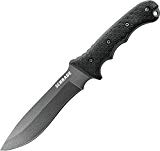 Schrade SCHF9 12.1in High Carbon Steel Fixed Blade Knife with 6.4in Kukri Point Blade and TPE Handle for Outdoor Survival, Camping and Bushcraft