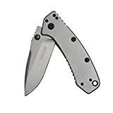 Kershaw Cryo Folding Knife (1555TI); 2.75” 8Cr13MoV Steel Blade, Stainless Steel Handle, Titanium Carbo-Nitride Coating, SpeedSafe Assisted Open, Frame Lock, 4-Position Deep-Carry Pocketclip; 4.1 OZ