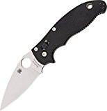 Spyderco Manix 2 Plain Edge Folding Knife, Black/Silver