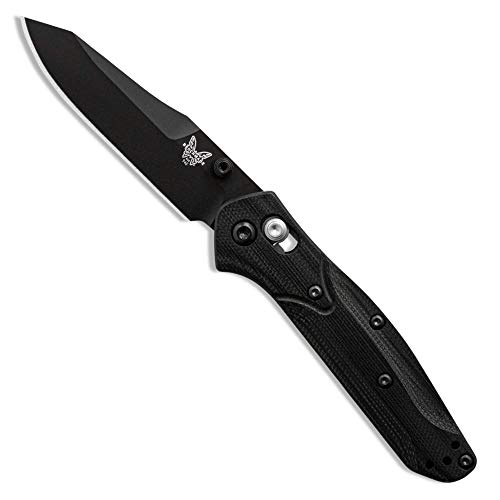 Benchmade - 945BK-1 mini Osborne Knife, Reverse Tanto Blade, Plain Edge, Black/Blue Baselayer G10 Handle Benchmade - 945BK-1 mini Osborne Knife, Reverse Tanto Blade, Plain Edge, Black/Blue Baselayer G10 Handle