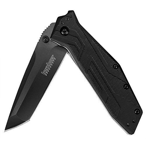 Kershaw Brawler Folding Pocket Knife (1990) with 3” Black-Oxide Finished High-Performance 8Cr13MoV Steel Blade; Black Glass-Filled Nylon Handle Scales with Reversible 4-Position Pocketclip; 3.9 oz Kershaw Brawler Folding Pocket Knife (1990) with 3” Black-Oxide Finished High-Performance 8Cr13MoV Steel Blade; Black Glass-Filled Nylon Handle Scales with Reversible 4-Position Pocketclip; 3.9 oz