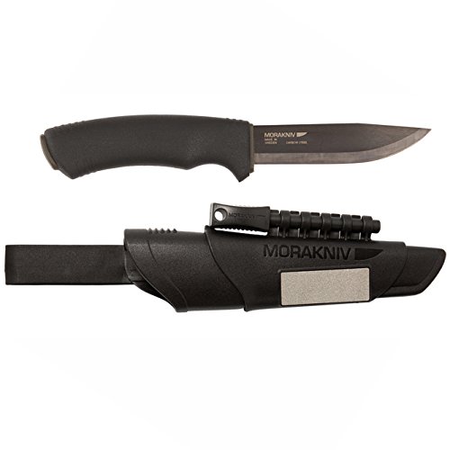 Morakniv Bushcraft Carbon Steel Survival Knife with Fire Starter and Sheath, 4.3-Inch, Black Morakniv Bushcraft Carbon Steel Survival Knife with Fire Starter and Sheath, 4.3-Inch, Black
