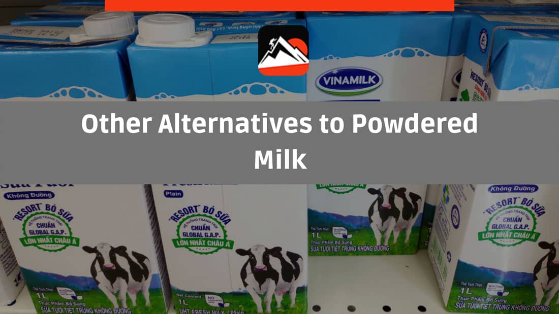 UHT Boxes of Milk in Supermarket Shelfs
